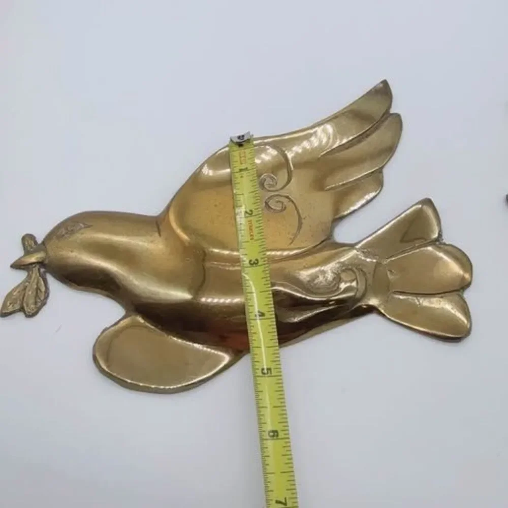 Vintage Brass Flying Birds Wall Decor Set of 3 Mid Century Peace Dove